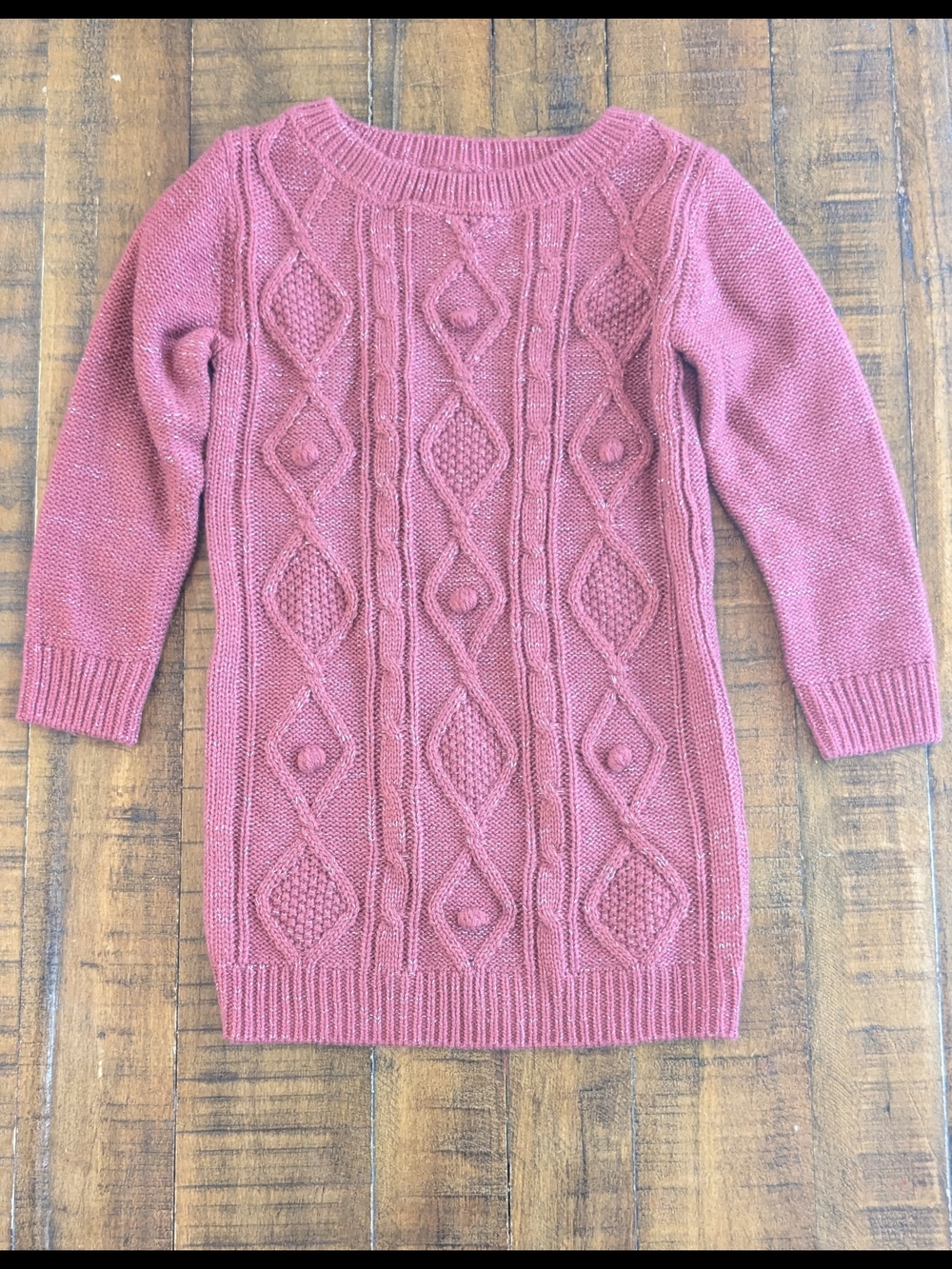 Nutmeg Girls 3-4y Cable Knit Sweater Dress - Rose Pink, NWOT